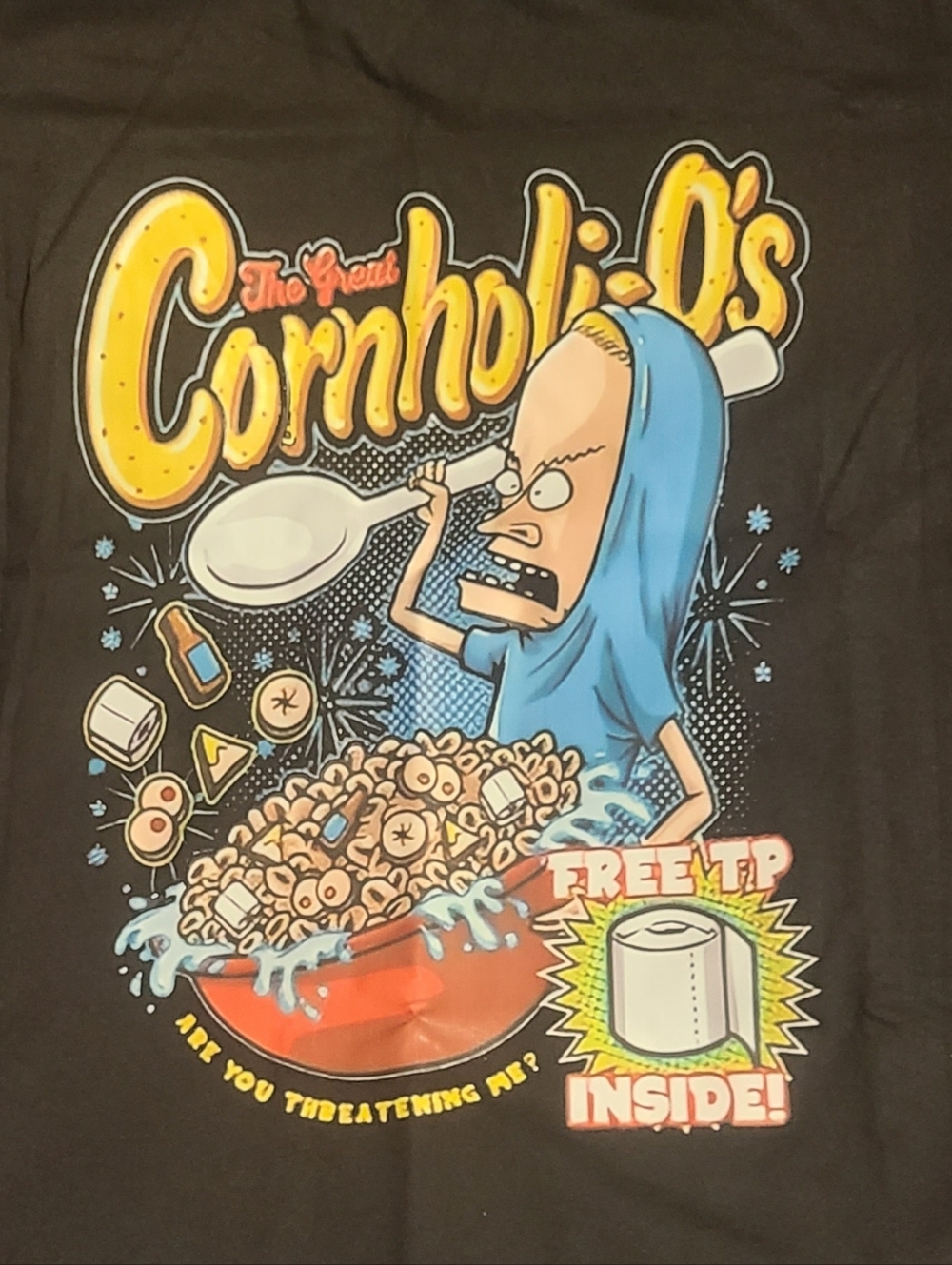 Beavis & Butthead "Beavis Cornholi-O's" Cotton T-shirt, New! Men's Large & XL